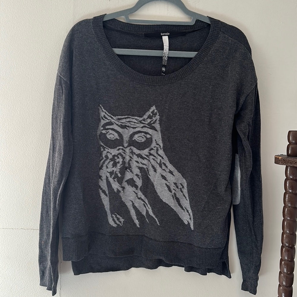 Owl long sleeve with elbow pad accents